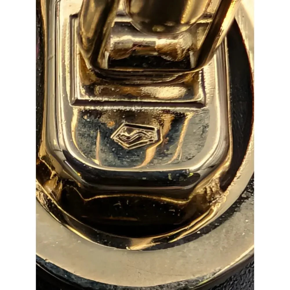 Vintage Swank Signed Gold Tone Red CrystaCufflinks Pentagon Hallmark